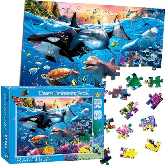 Puzzles for Kids Ages 4-8 Year Old - Underwater World,100 Piece Jigsaw Puzzle - Picture 5 of 8